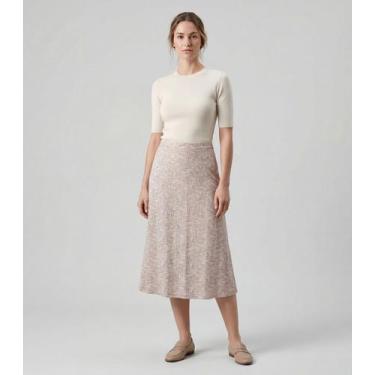 Imagem de Saia Midi Com Recorte Nas Costas Infinita Cor Bege, GG, Bege