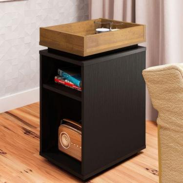 Imagem de Mesa De Apoio Com Prateleira - Olívia Preto/pinho