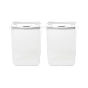 Imagem de Kit Pote Porta Mantimentos Plástico Branco - 2 Unidades