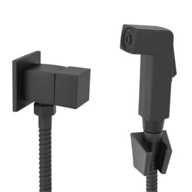 Imagem de Ducha Higiênica Metal Preta Quadri Para Banheiro Lavatório Gatilho Qua