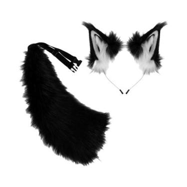 Imagem de Conjunto De Tiara Com Orelhas De Animais De Pelúcia E Cauda Para Festa