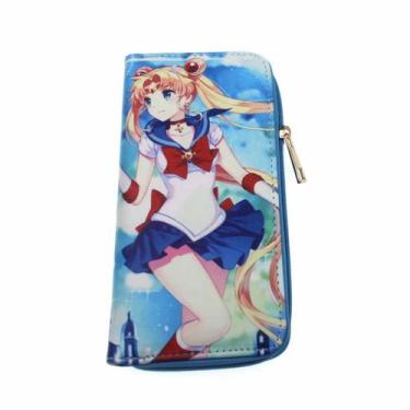 Imagem de Carteira Sailors Moons Anime Characters Slim Bifold em couro PU - Yiwe