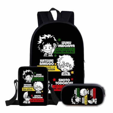 Imagem de Conjunto de mochilas My Heros Academias Midoriyas Izukus Bakugous - yi