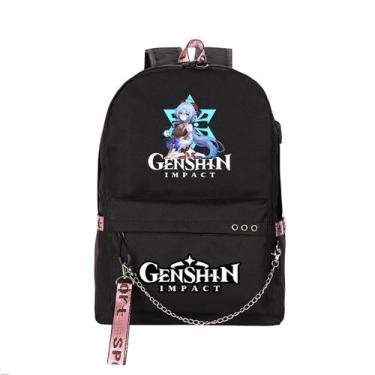 Imagem de Mochila escolar Genshins Impacts K Children de algodão e poliéster - y
