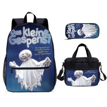 Imagem de Conjunto de mochilas escolares Das kleine Gespenst, lancheira, bolsa d