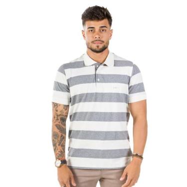 Imagem de Camiseta Polo Listrada Cinza Tamanho:GGCor:Cinza - ADONIS, M, Cinza