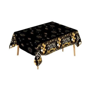 Imagem de Toalha De Mesa Plástica Feliz Ano Novo 2026 Para Decoração De Casa, Co