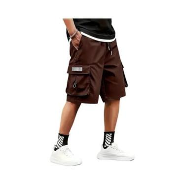 Imagem de Bermudas Cargo Masculinas Para Atividades Ao Ar Livre Com Grandes Bols