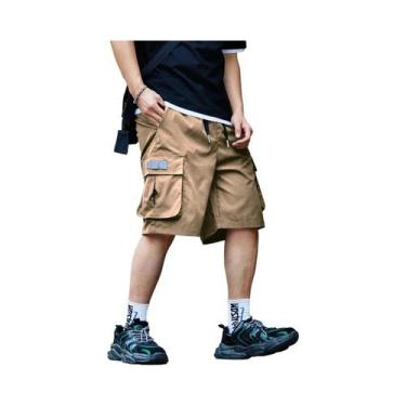 Imagem de Bermudas Cargo Masculinas Para Atividades Ao Ar Livre Com Grandes Bols