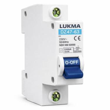 Imagem de DISJUNTOR DIN UNIPOLAR CURVA C LUKMA 10A ATÉ 80A Modelo:1P 10A Curva C