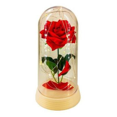 Imagem de Luminária A Bela E A Fera A Rosa Encantada Luzes De Fada G - Loja Amor