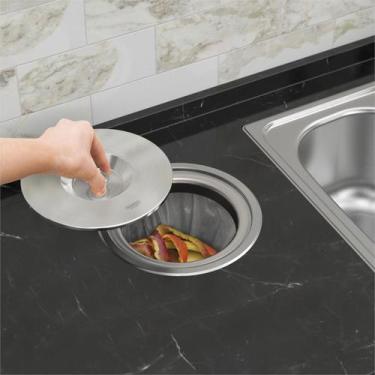 Imagem de Lixeira de Embutir Tramontina Inox Pia Gourmet 5 Litros Não Enferruja