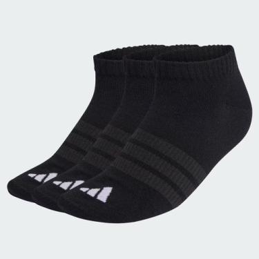 Imagem de Kit Meia Adidas Invisível Preta e Branca, G