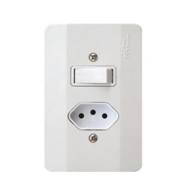 Imagem de Conjunto Interruptor Simples + Tomada 20a - Linha Millenium - Mectroni