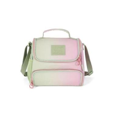 Imagem de Lancheira Escolar Juvenil Média Transversal Crinkle Bicolor com Bolso Luara Up4you-Feminino