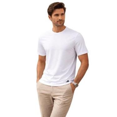 Imagem de Camiseta Slim Manga Curta Básica Masculina Adidas Branca-Masculino