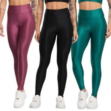 Imagem de KIT 3 Calça Legging Fitness Esmeralda Serra e Mar Roupa De Academia Treino Moda Feminina Musculação-Feminino