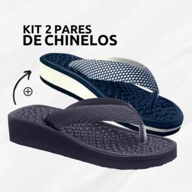 Imagem de Kit 2 Pares Chinelos Ortopédicos Massageador P/Esporão - Deidara, Pret