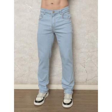 Imagem de Calça Jeans Masculina Reta Cintura Média com Elastano - - WJR, Azul cl