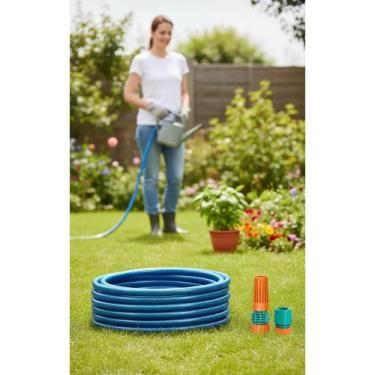 Imagem de Mangueira Jardim Antitorção Silicone Flexível Azul 50m - Congratulatio