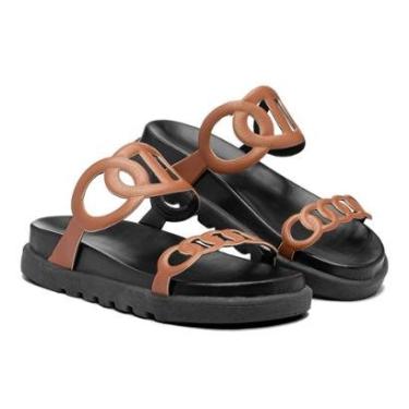 Imagem de Papete Feminina Com Tiras Trançadas Sofisticada e Confortável Solado Antiderrapante-Fem...