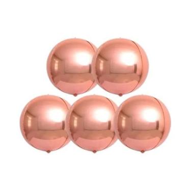 Imagem de Balões De Folha Dourada 5pcs, Balões Metálicos Polidos Em Espelho 4D P