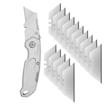 Imagem de Kit estilete dobravel 6 + 15 lâminas  bestfer
