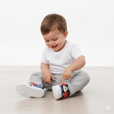 Imagem de Sapato Disney Menino Azul Marinho Grendene Kids Escola 17.18, 17.19