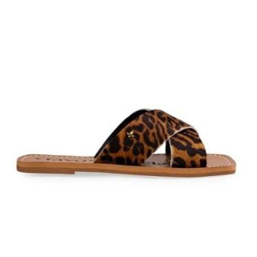 Imagem de Sandália Rasteira Couro Pelo Cravo E Canela - Marrom-Feminino