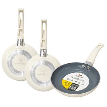 Imagem de Kit 2 Frigideira De Ovo Hambúrguer Cerâmica Antiaderente 14cm - CASAMB