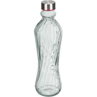 Imagem de GARRAFA ÁGUA SUCO LEITE HOME&CO VIDRO COM TAMPA 1 LITRO 31x9x9cm TRANSPARENTE