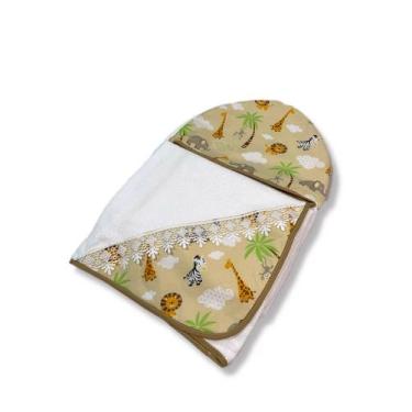 Imagem de toalha para bebê toalha com capuz toalha forrada com fralda toalha de 