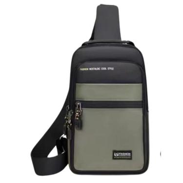 Imagem de Mochila de Ombro Transversal Oem Rc3-verde Compacta 30x16x9 Verde com Entrada Usb e Tra...
