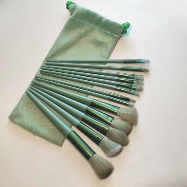 Imagem de Conjunto de Pincéis de Maquiagem 13 Unidades para Olhos Lábios Sobrancelhas Pó Sombra Base e Blush com Cerdas Super