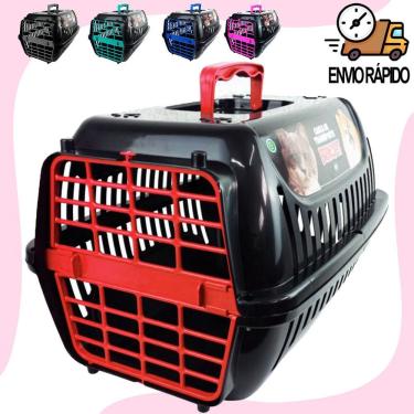 Imagem de Caixa de Transporte para Pets OEM No2 para Gatos e Cães em Polipropileno Preto e Vermel...
