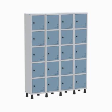 Imagem de Armário Locker Guarda Volume Aço Light 20 Portas 138x179,5cm - Pandin 