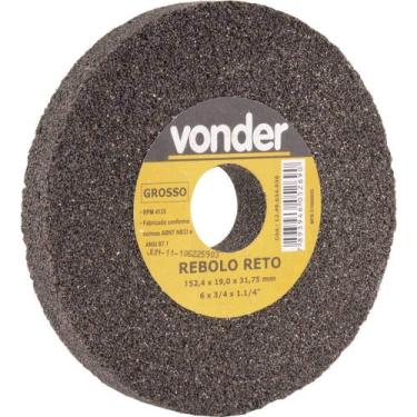 Imagem de Rebolo Reto, 6" x 3/4", Grosso, Vonder OstenVonder