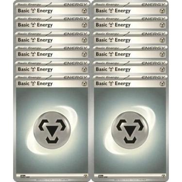 Imagem de Lote de 12 Cartas de Energia Básica Metal Pokémon Scarlet & Violet