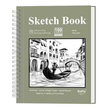 Imagem de Caderno de Desenho SuFly 22 x 28 cm, 100 folhas, livre de ácido, 100 g