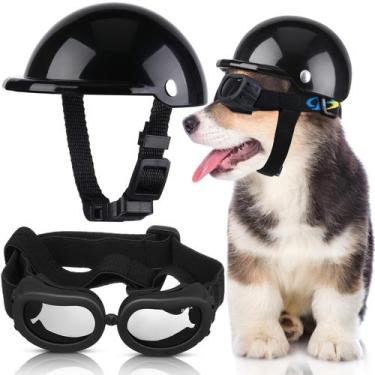 Imagem de Casco y gafas de sol Frienda con protección UV para perros