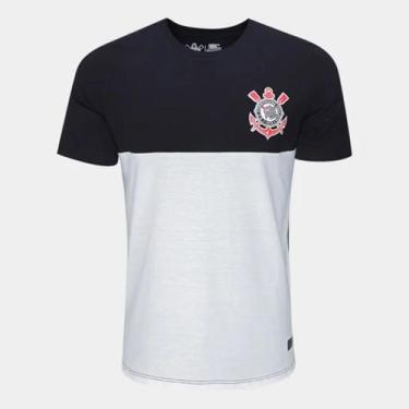 Imagem de Camisa Corinthians Casual Adulto Preto Off White Licenciada - Coimbra,