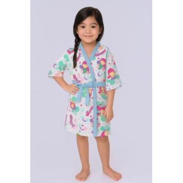 Imagem de Roupão de banho infantil atoalhado lepper menina estampado sonho encan