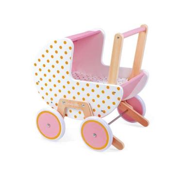 Imagem de Carrinho de Boneca Infantil Candy Brinquedo Educativo Retrô em Madeira