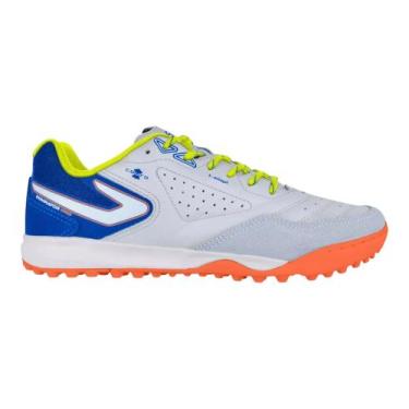Imagem de Chuteira Society Topper Dominator Pro V Masculina Em Couro, Branco, Az