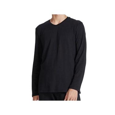 Imagem de Camiseta Hering Masculina Manga Longa 022d Preto, XXG, Preto