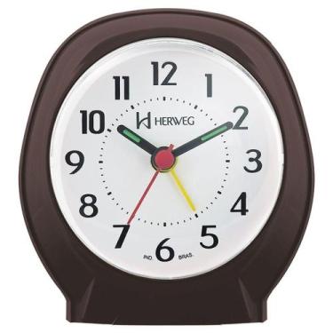 Imagem de Relógio Despertador HERWEG marrom chocolate 2634-304