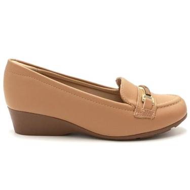 Imagem de Sapato Feminino Anabela Modare 7014.287, Tan, 36