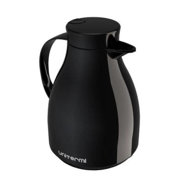 Imagem de Garrafa Térmica Bule Gatilho 1 Litro Cores Chá/Café Unitermi, Preto