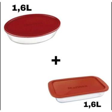 Imagem de Travessa Retangular 1,6 L + Travessa Oval 1,6 L Marinex em Vidro Tempe