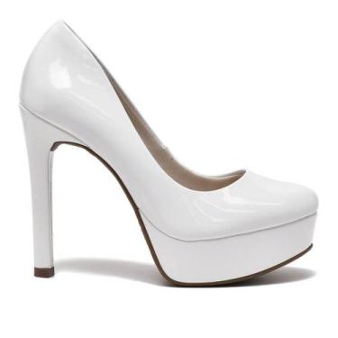 Imagem de Sapato Peep Toe Feminino Via Marte Branco 22-13201, 37